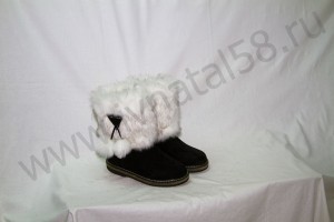 Унты детские, войлок, голенище - под соболя , союзка – черный обувной велюр, внутри - овчина, размер 23 - 35, оптовая цена 1 500 рублей 